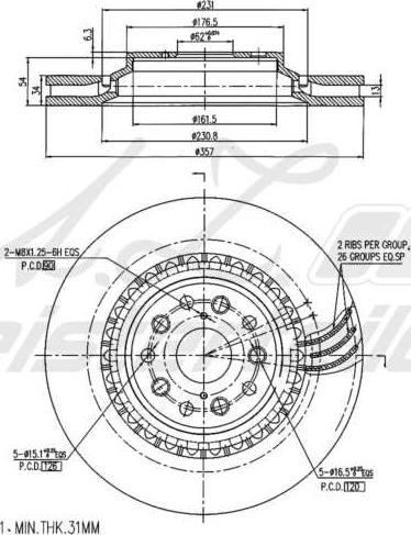 A.Z. Meisterteile AZMT-44-024-2063 - Тормозной диск abcparts.ee