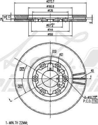 A.Z. Meisterteile AZMT-44-024-2008 - Тормозной диск abcparts.ee