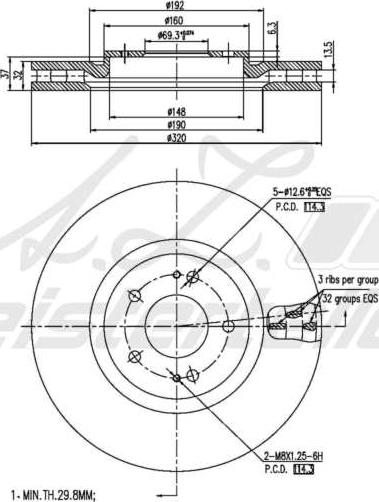 A.Z. Meisterteile AZMT-44-024-2076 - Тормозной диск abcparts.ee