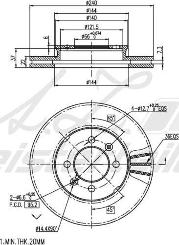A.Z. Meisterteile AZMT-44-024-2151 - Тормозной диск abcparts.ee
