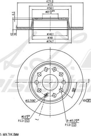 A.Z. Meisterteile AZMT-44-024-2337 - Тормозной диск abcparts.ee