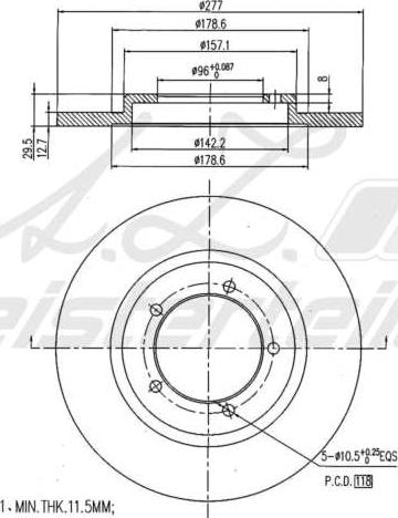 A.Z. Meisterteile AZMT-44-024-2211 - Тормозной диск abcparts.ee