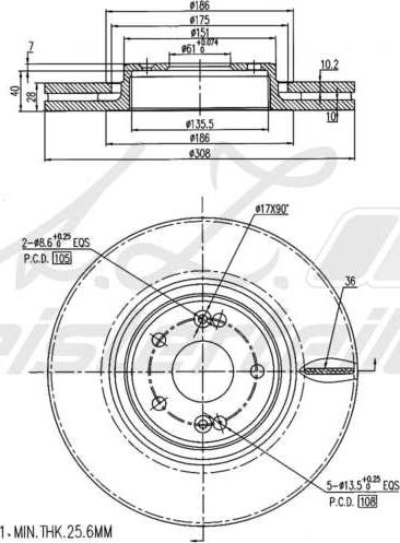 A.Z. Meisterteile AZMT-44-024-2236 - Тормозной диск abcparts.ee