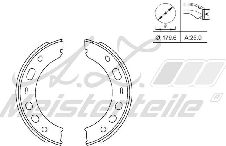 A.Z. Meisterteile AZMT-44-026-1480 - Комплект тормозных колодок, барабанные abcparts.ee