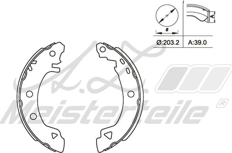 A.Z. Meisterteile AZMT-44-026-1437 - Комплект тормозных колодок, барабанные abcparts.ee