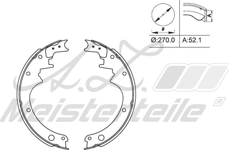 A.Z. Meisterteile AZMT-44-026-1356 - Комплект тормозных колодок, барабанные abcparts.ee