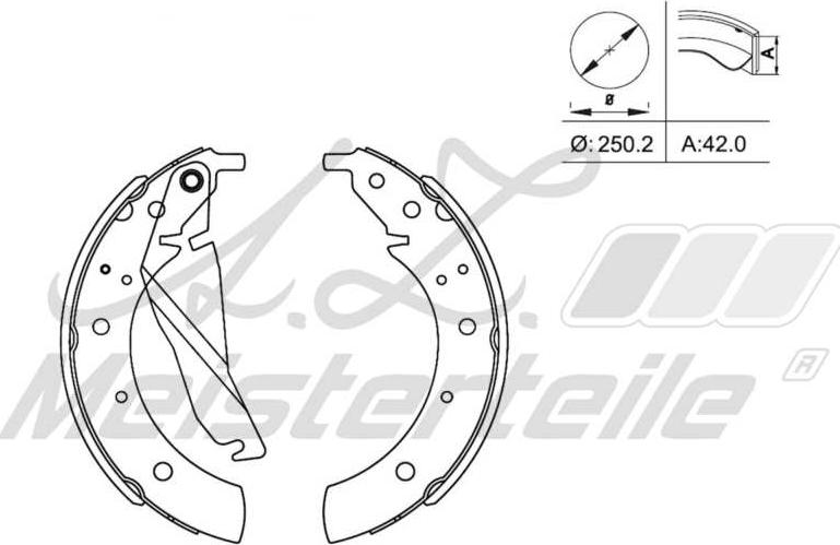 A.Z. Meisterteile AZMT-44-026-1352 - Комплект тормозных колодок, барабанные abcparts.ee