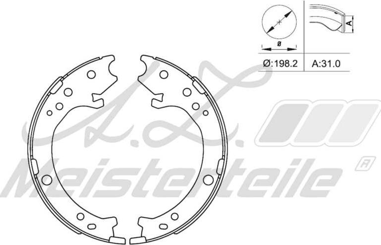 A.Z. Meisterteile AZMT-44-026-1321 - Комплект тормозных колодок, барабанные abcparts.ee
