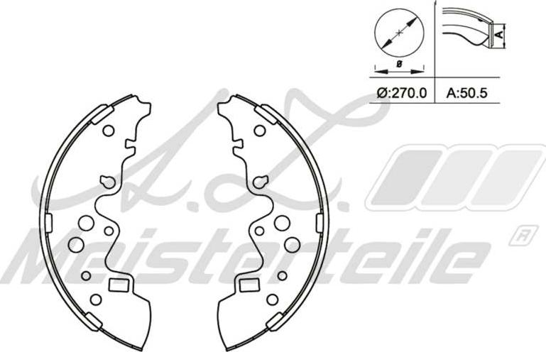 A.Z. Meisterteile AZMT-44-026-1205 - Комплект тормозных колодок, барабанные abcparts.ee