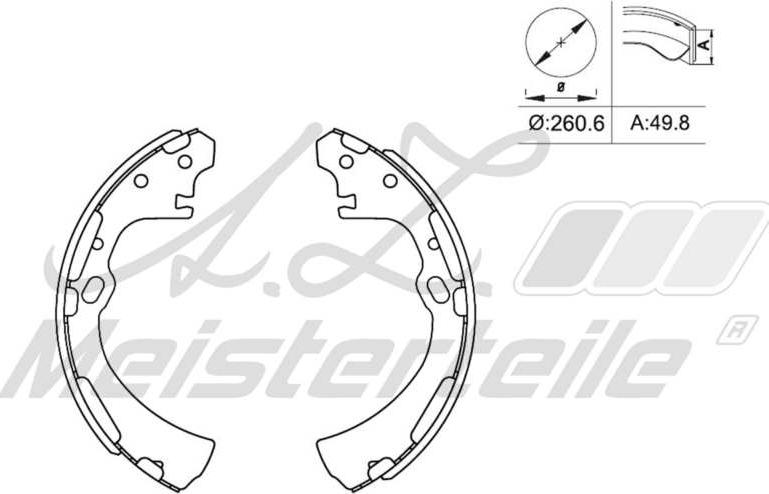 A.Z. Meisterteile AZMT-44-026-1275 - Комплект тормозных колодок, барабанные abcparts.ee