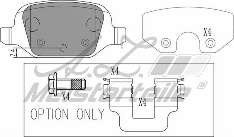 A.Z. Meisterteile AZMT-44-022-2058 - Тормозные колодки, дисковые, комплект abcparts.ee