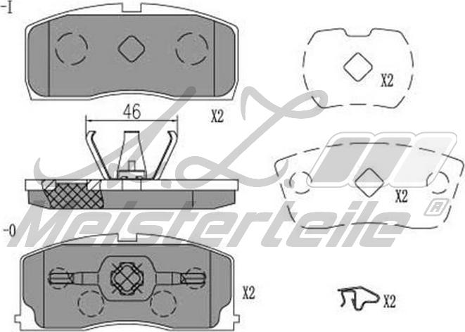 A.Z. Meisterteile AZMT-44-022-2381 - Тормозные колодки, дисковые, комплект abcparts.ee