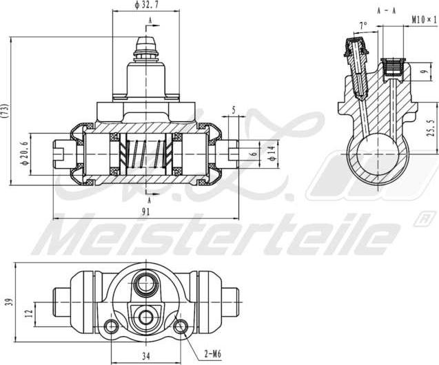 A.Z. Meisterteile AZMT-44-111-1145 - Колесный тормозной цилиндр abcparts.ee