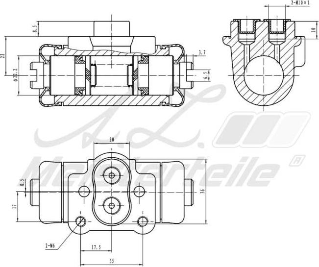 A.Z. Meisterteile AZMT-44-111-1128 - Колесный тормозной цилиндр abcparts.ee