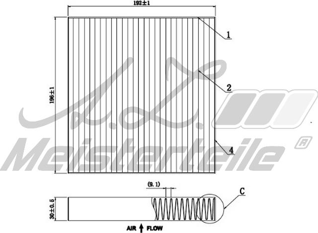 A.Z. Meisterteile AZMT-41-010-1796 - Фильтр воздуха в салоне abcparts.ee