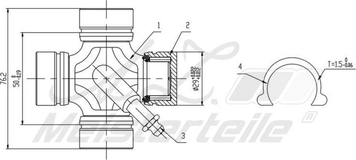 A.Z. Meisterteile AZMT-42-041-1075 - Шарнир, продольный вал abcparts.ee