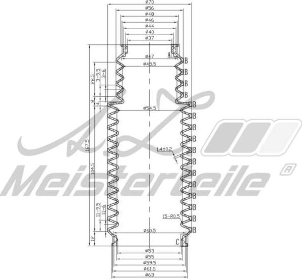A.Z. Meisterteile AZMT-42-020-1160 - Пыльник, рулевое управление abcparts.ee