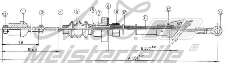 A.Z. Meisterteile AZMT-47-010-1359 - Трос, управление сцеплением abcparts.ee
