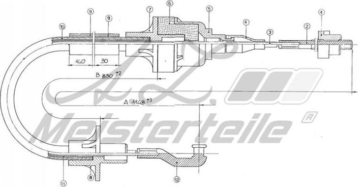 A.Z. Meisterteile AZMT-47-010-1327 - Трос, управление сцеплением abcparts.ee
