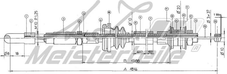 A.Z. Meisterteile AZMT-47-010-1243 - Трос, управление сцеплением abcparts.ee
