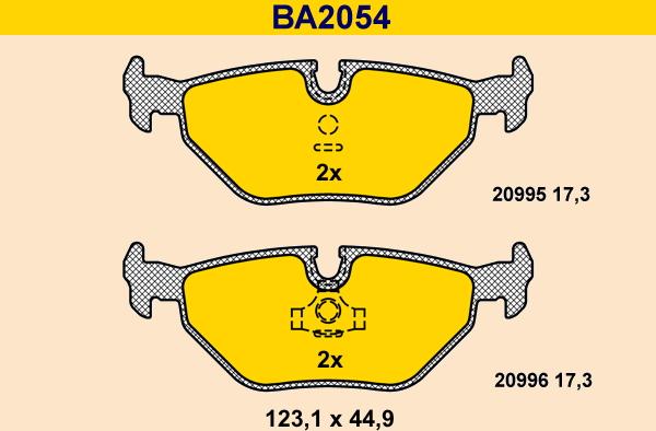 Barum BA2054 - Тормозные колодки, дисковые, комплект abcparts.ee