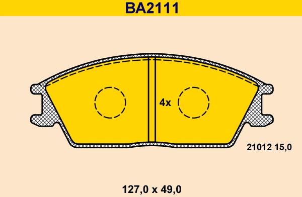 Barum BA2111 - Тормозные колодки, дисковые, комплект abcparts.ee