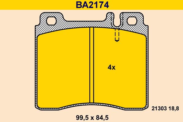 Barum BA2174 - Тормозные колодки, дисковые, комплект abcparts.ee