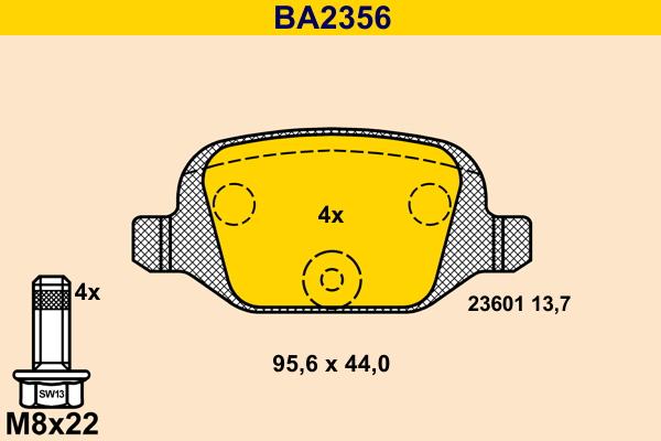 Barum BA2356 - Тормозные колодки, дисковые, комплект abcparts.ee