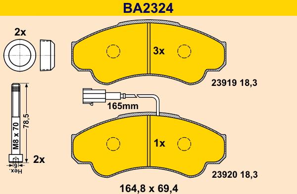 Barum BA2324 - Тормозные колодки, дисковые, комплект abcparts.ee