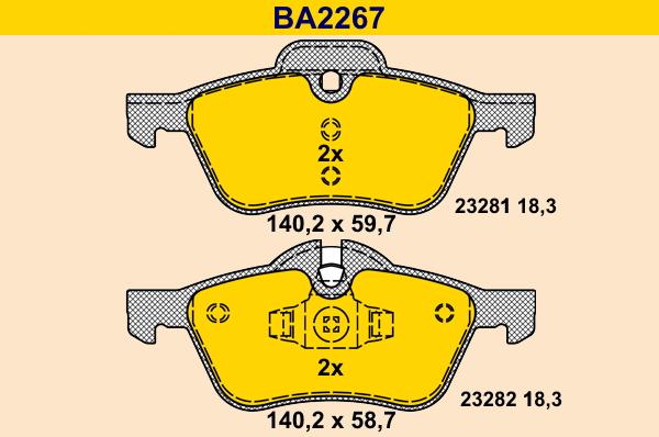 Barum BA2267 - Тормозные колодки, дисковые, комплект abcparts.ee