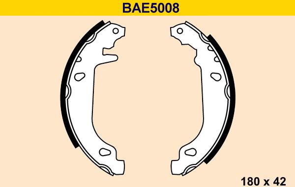 Barum BAE5008 - Комплект тормозных колодок, барабанные abcparts.ee