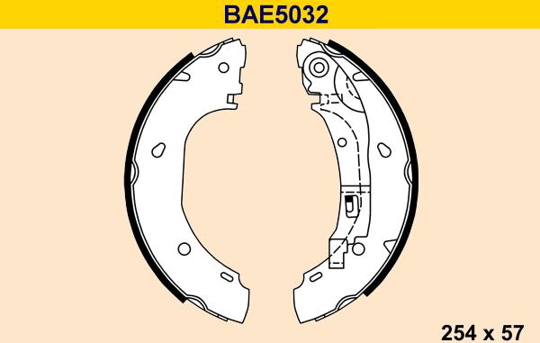 Barum BAE5032 - Комплект тормозных колодок, барабанные abcparts.ee