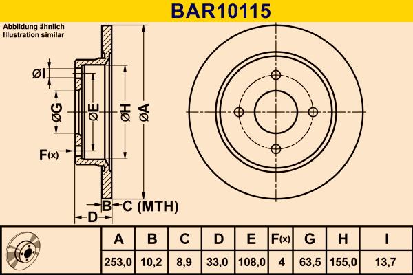 Barum BAR10115 - Тормозной диск abcparts.ee