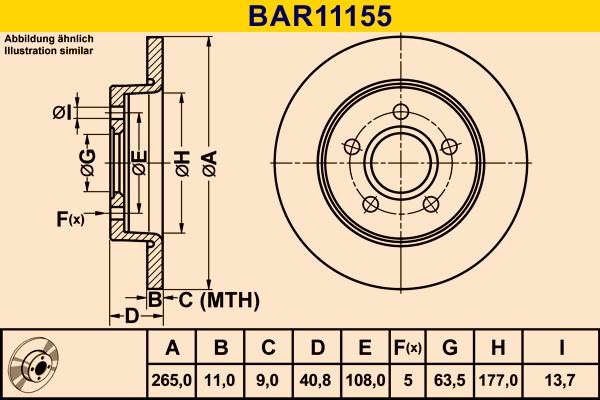 Barum BAR11155 - Тормозной диск abcparts.ee