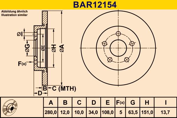 Barum BAR12154 - Тормозной диск abcparts.ee