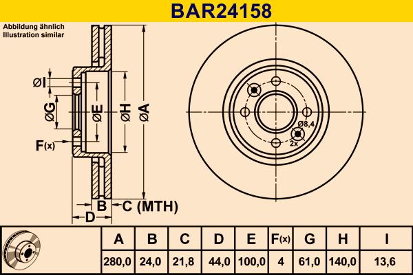 Barum BAR24158 - Тормозной диск abcparts.ee