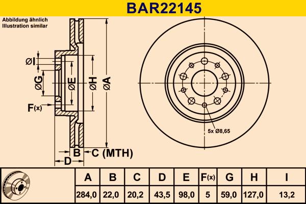 Barum BAR22145 - Тормозной диск abcparts.ee