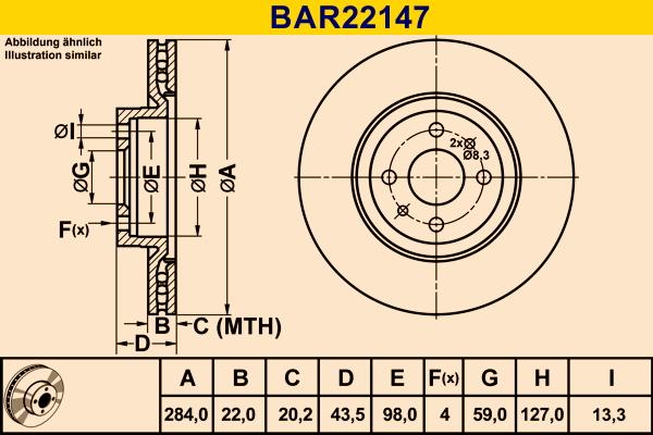 Barum BAR22147 - Тормозной диск abcparts.ee