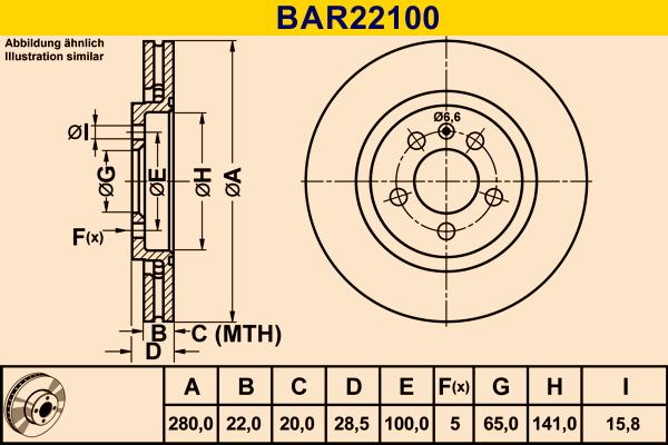 Barum BAR22100 - Тормозной диск abcparts.ee