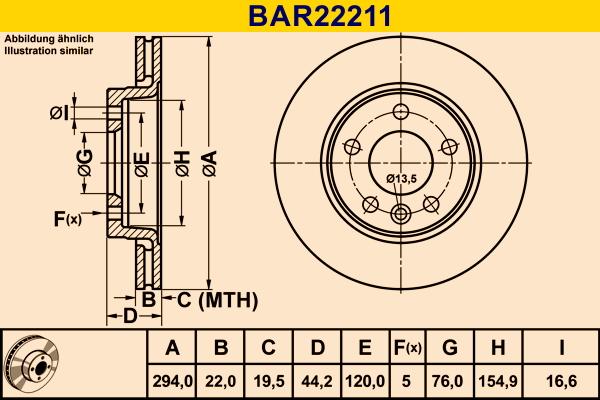 Barum BAR22211 - Тормозной диск abcparts.ee