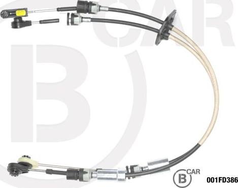 B CAR 001FD386 - Трос, наконечник, ступенчатая коробка передач abcparts.ee