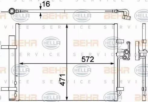 BEHR HELLA Service 8FC 351 303-201 - Kondensaator,kliimaseade abcparts.ee
