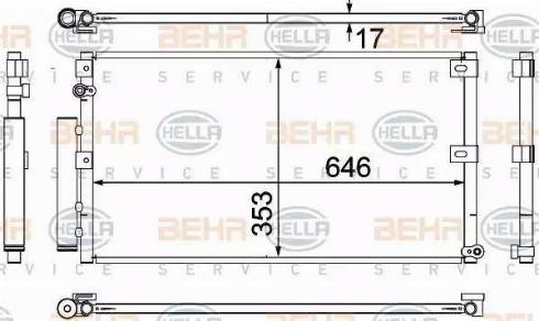 BEHR HELLA Service 8FC 351 307-121 - Конденсатор кондиционера abcparts.ee