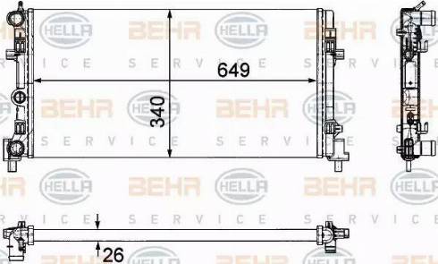 BEHR HELLA Service 8MK 376 754-284 - Радиатор, охлаждение двигателя abcparts.ee