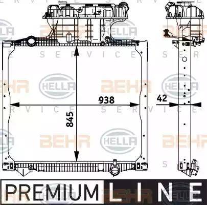 BEHR HELLA Service 8MK 376 728-661 - Радиатор, охлаждение двигателя abcparts.ee