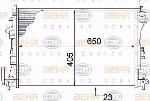 BEHR HELLA Service 8MK 376 771-201 - Радиатор, охлаждение двигателя abcparts.ee