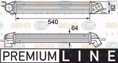 BEHR HELLA Service 8ML 376 746-451 - Интеркулер, теплообменник турбины abcparts.ee