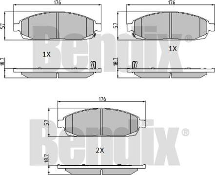 BENDIX 510492 - Тормозные колодки, дисковые, комплект abcparts.ee