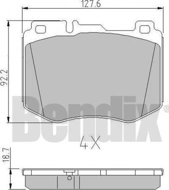 BENDIX 511190 - Тормозные колодки, дисковые, комплект abcparts.ee