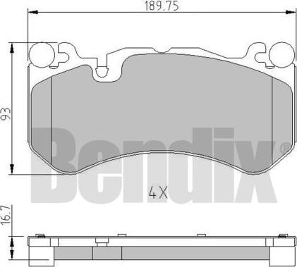 BENDIX 511100 - Тормозные колодки, дисковые, комплект abcparts.ee